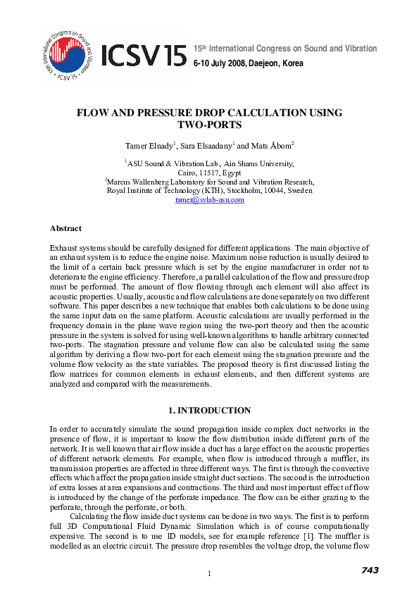 (PDF) Flow and Pressure Drop Calculation Using Two-Ports