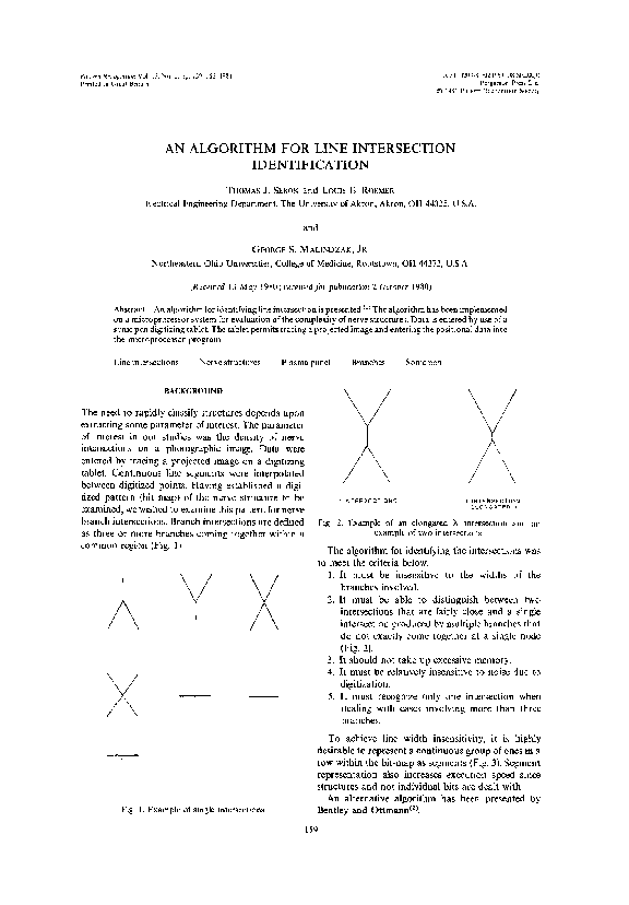 (PDF) An algorithm for line intersection identification