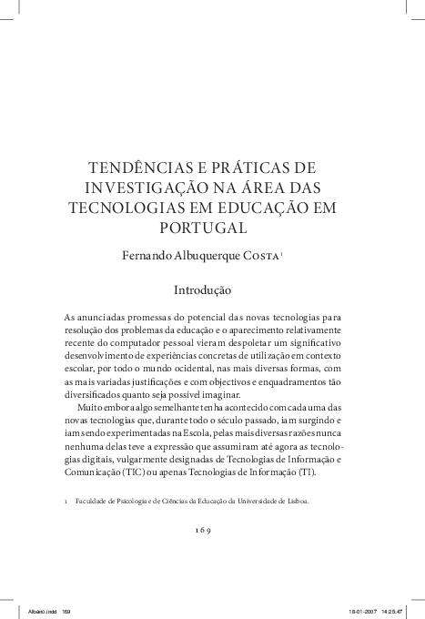  PDF Tend Ncias E Pr Ticas De Investiga O Na Rea Das Tecnologias Em 