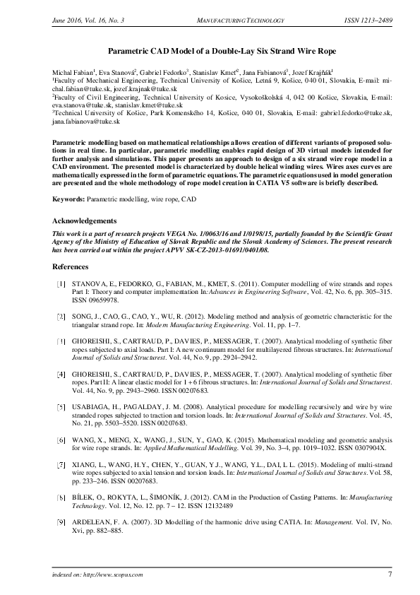 (PDF) Parametric CAD Model of a Double-Lay Six Strand Wire Rope