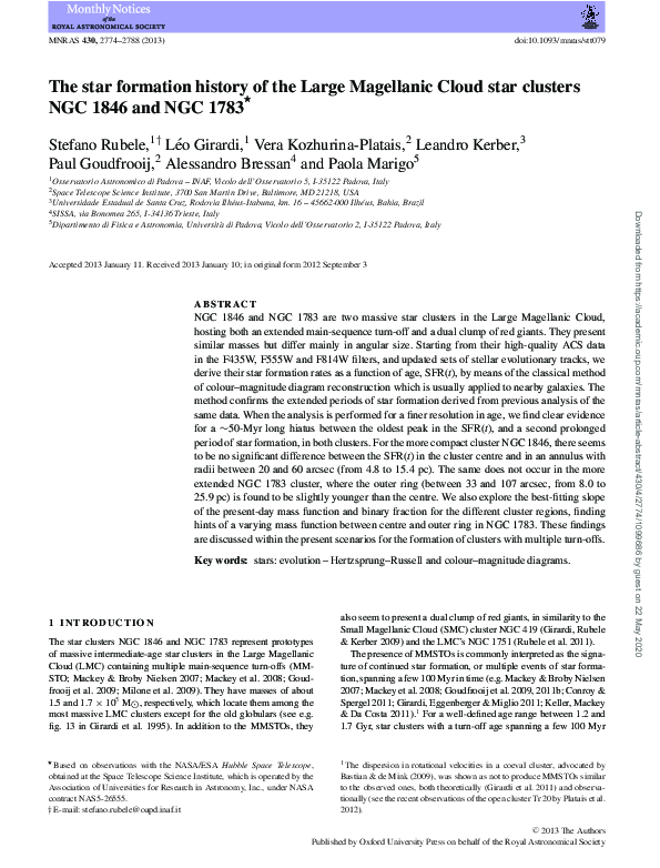 (PDF) The Star Formation History of the Large Magellanic Cloud