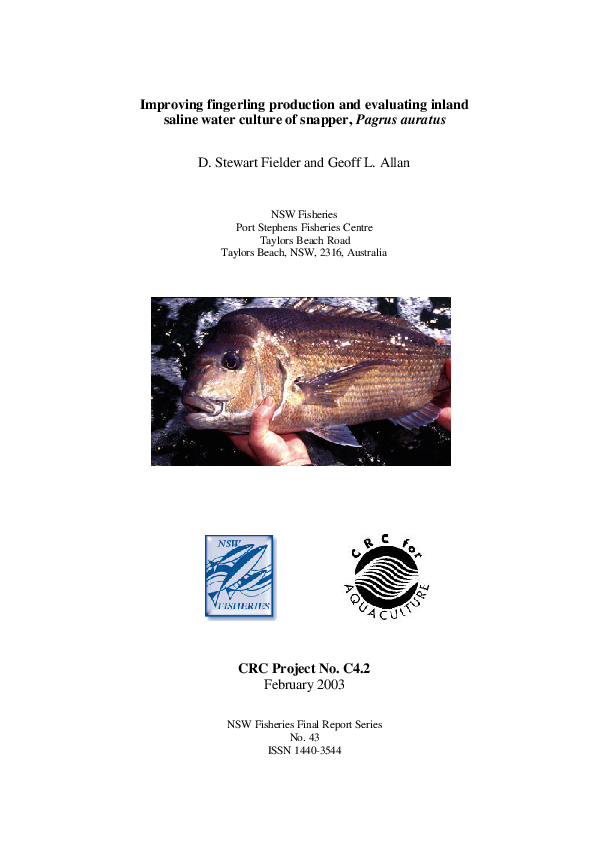 (PDF) Improving fingerling production and evaluating inland saline ...