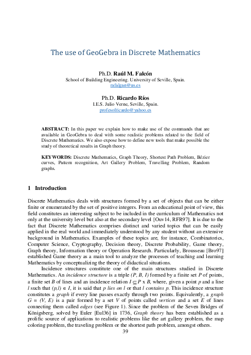 (PDF) The use of GeoGebra in Discrete Mathematics
