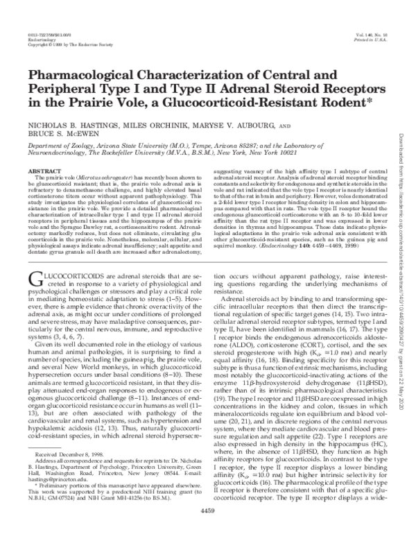 (PDF) Pharmacological Characterization of Central and Peripheral Type I ...