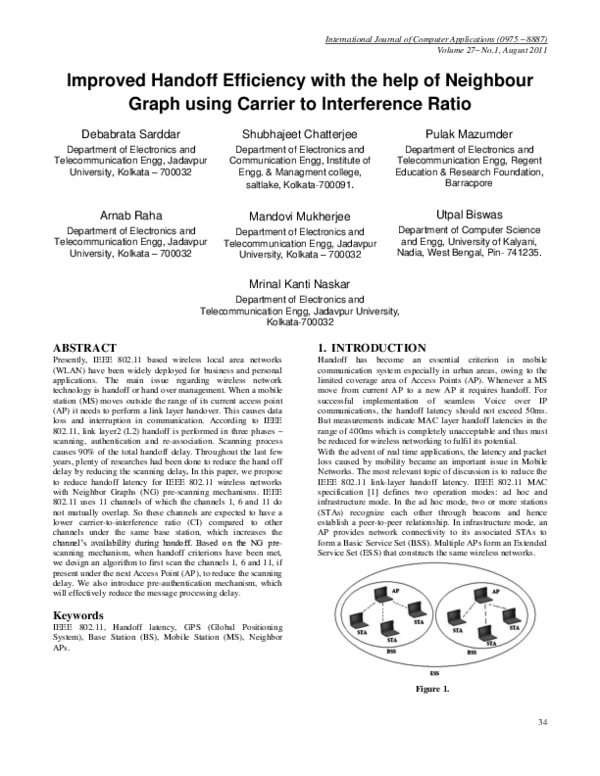 (PDF) Improved Handoff Efficiency with the help of Neighbour Graph ...