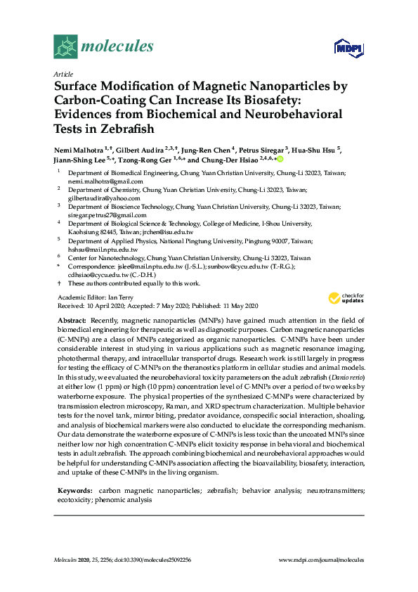 (PDF) Surface Modification of Magnetic Nanoparticles by Carbon-Coating ...