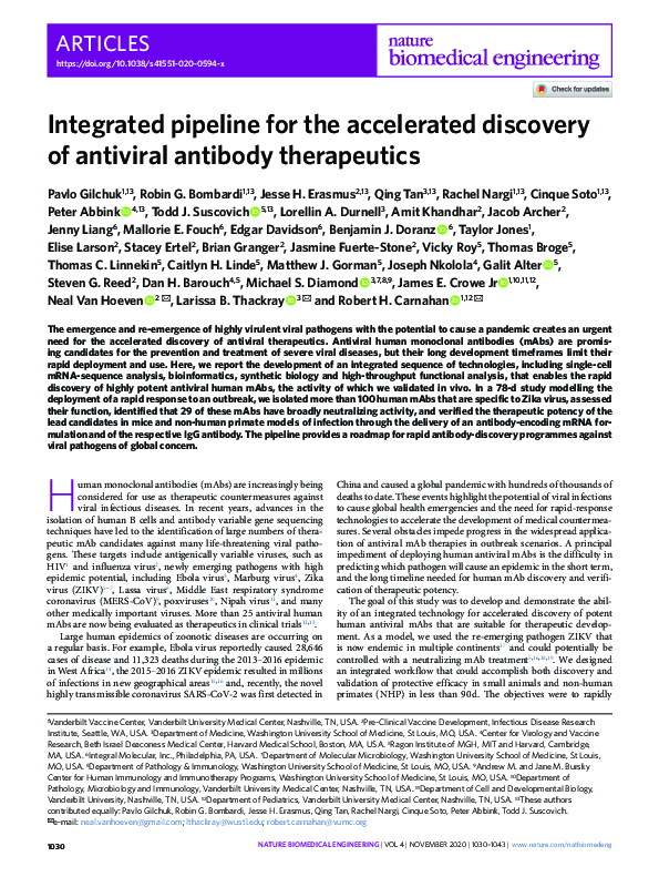 (PDF) Integrated pipeline for the accelerated discovery of antiviral ...