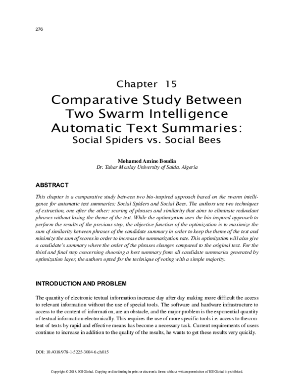(PDF) Comparative Study Between Two Swarm Intelligence Automatic Text ...