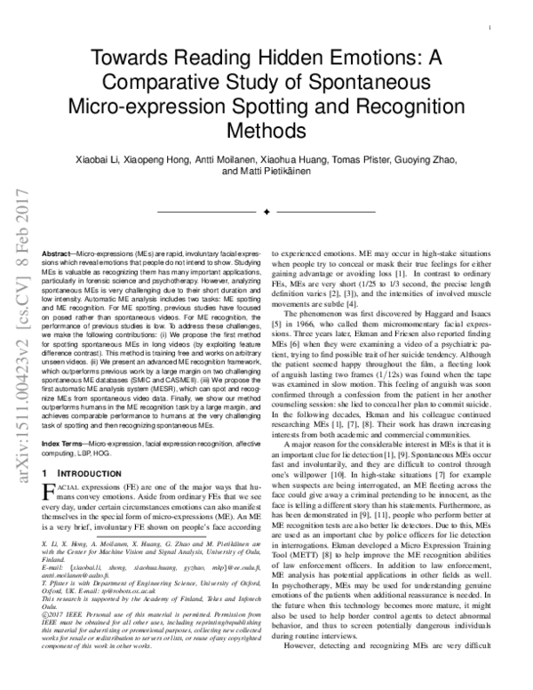 (PDF) Towards Reading Hidden Emotions: A Comparative Study of ...