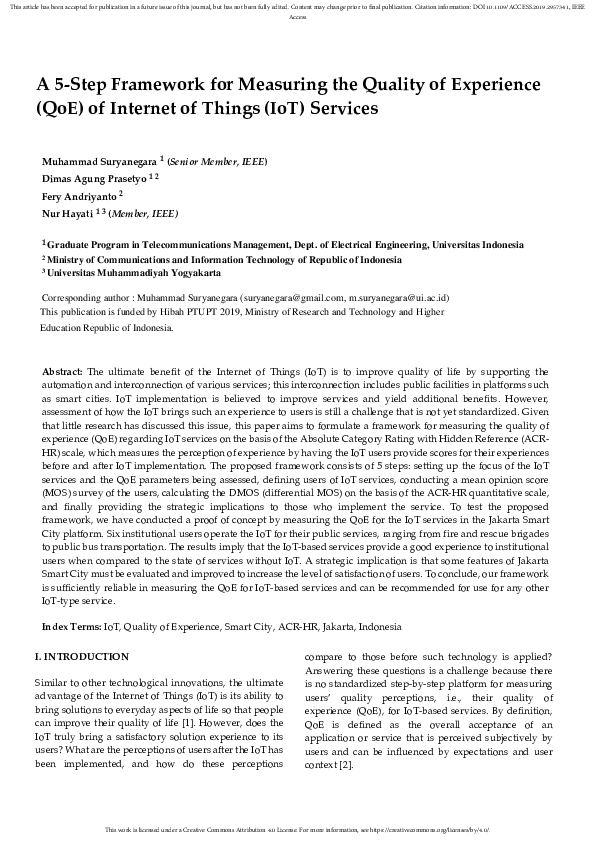(PDF) A 5-Step Framework for Measuring the Quality of Experience (QoE ...