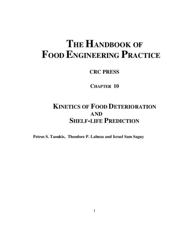 (PDF) of Food Deterioration and ShelfLife Prediction P