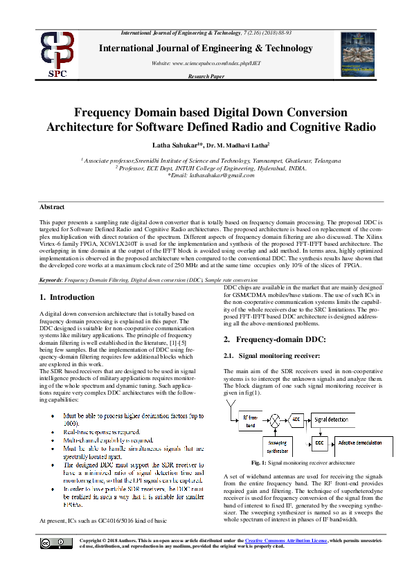 (PDF) Frequency Domain based Digital Down Conversion Architecture for ...