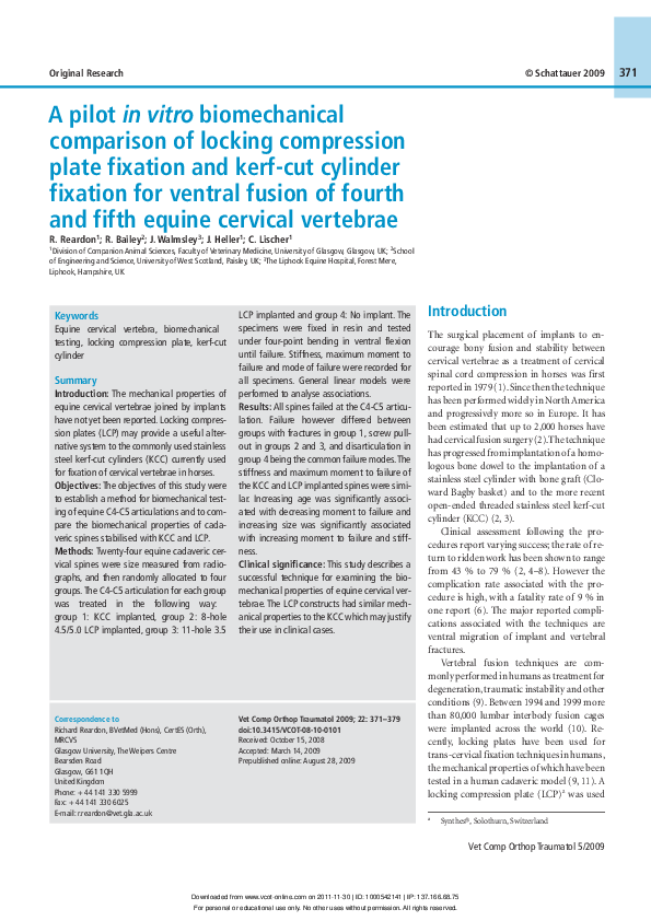 (PDF) A pilot in vitro biomechanical comparison of locking compression ...