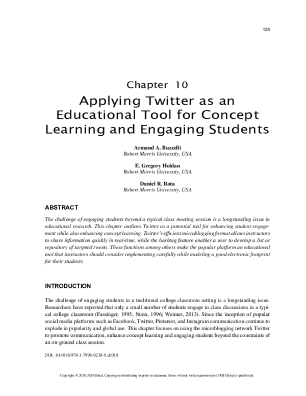 (PDF) Applying Twitter as an Educational Tool for Concept Learning and ...