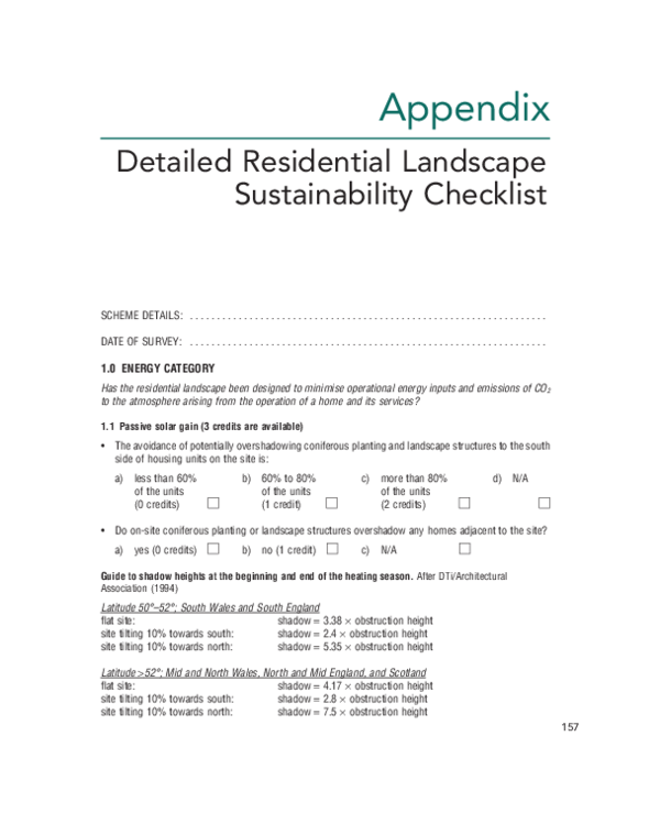 (PDF) Appendix: Detailed Residential Landscape Sustainability Checklist ...