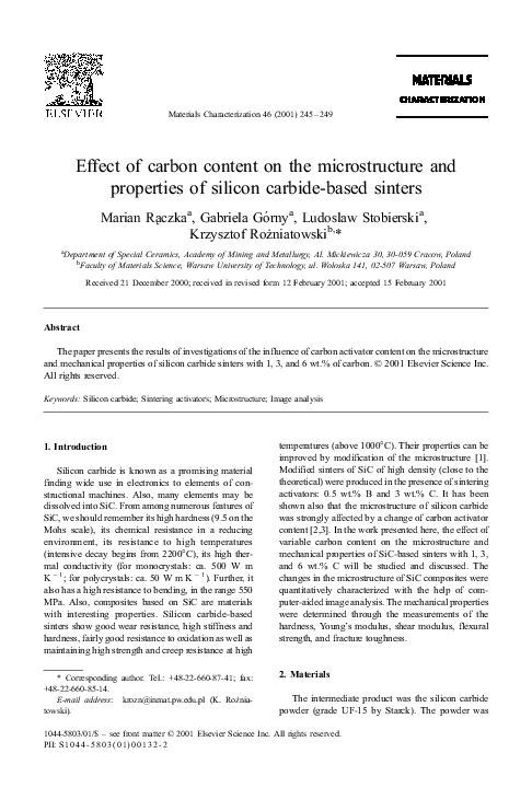 (PDF) Effect of carbon content on the microstructure and properties of ...
