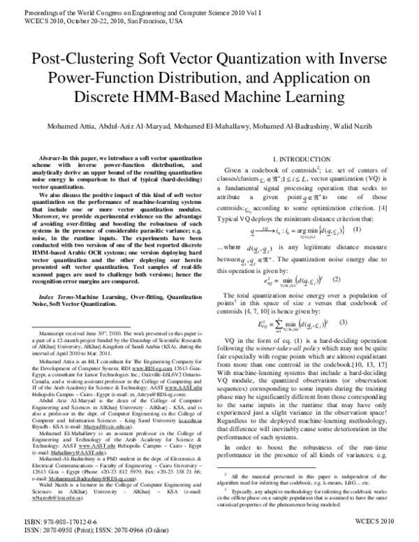 (PDF) Post-Clustering Soft Vector Quantization With Inverse Power ...