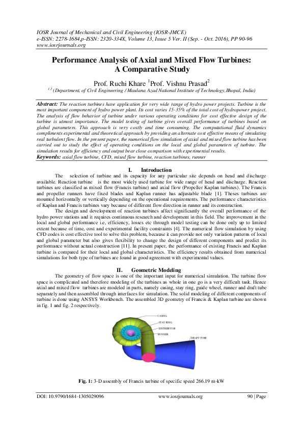 (PDF) Performance Analysis of Axial and Mixed Flow Turbines: A ...