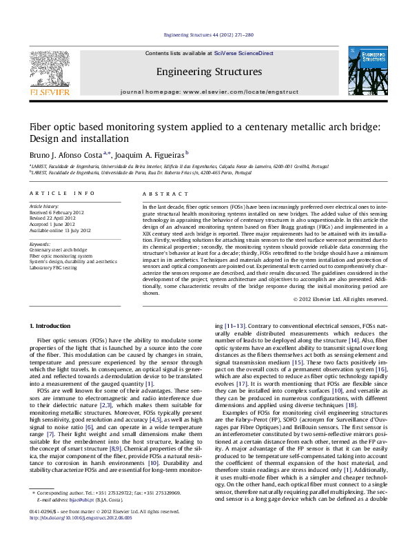 (PDF) Fiber optic based monitoring system applied to a centenary ...