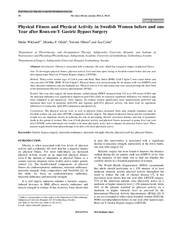 (PDF) Physical Fitness and Physical Activity in Swedish Women before ...