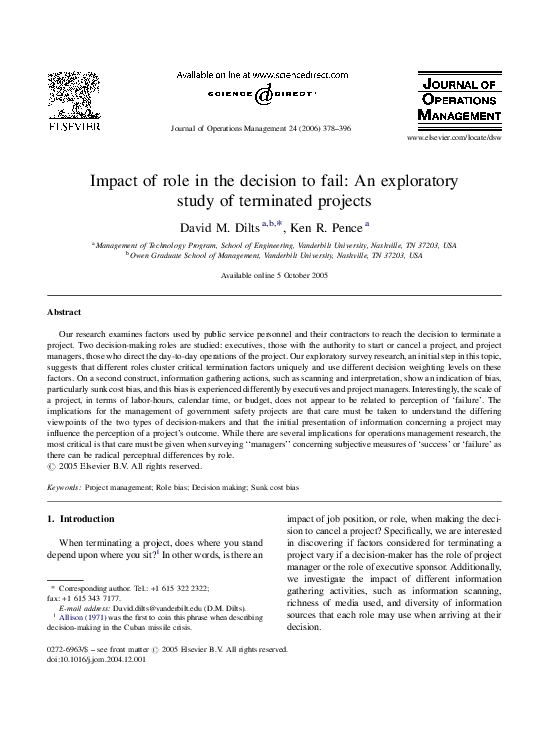 (PDF) Impact of role in the decision to fail: An exploratory study of ...