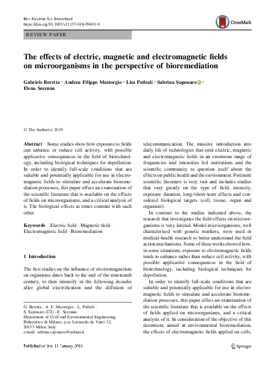 (PDF) The effects of electric, magnetic and electromagnetic fields on ...