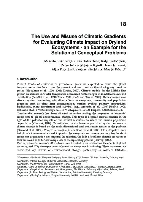 (PDF) The Use and Misuse of Climatic Gradients for Evaluating Climate ...