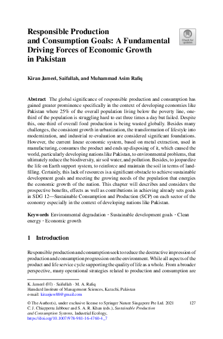 (PDF) Responsible Production and Consumption Goals: A Fundamental ...