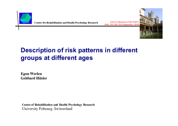 (PDF) Description of risk patterns in different groups at different ages