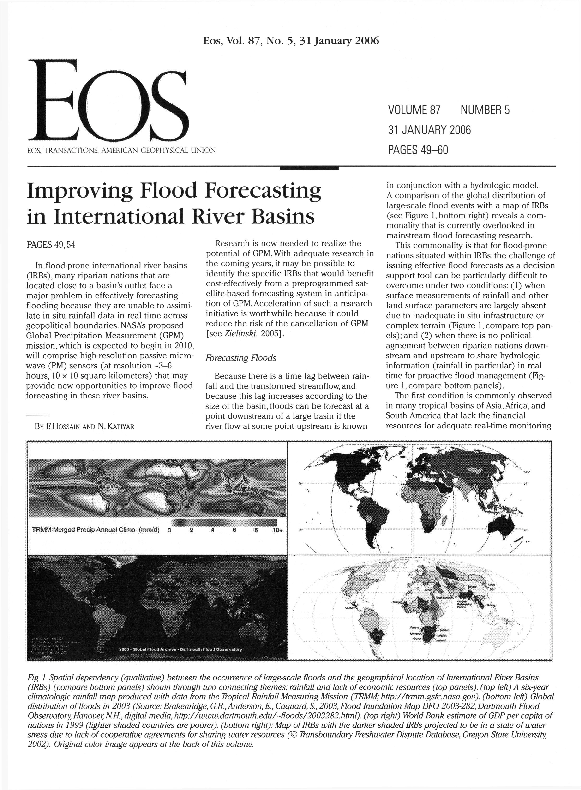 (PDF) Improving flood forecasting in international river basins