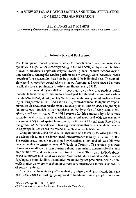 (PDF) A review of forest patch models and their application to global ...