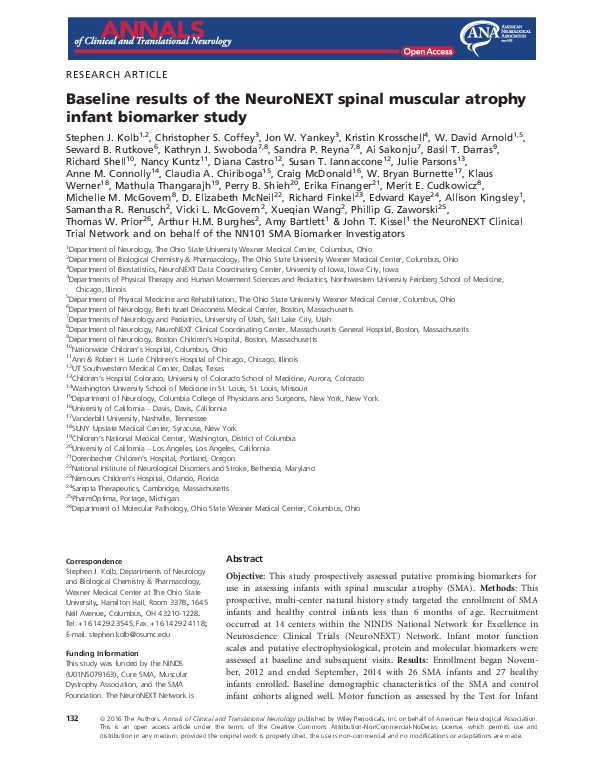 (PDF) Baseline results of the NeuroNEXT spinal muscular atrophy infant ...