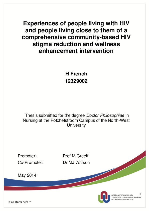 (PDF) Experiences of people living with HIV and people living close to ...