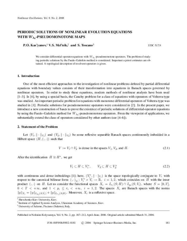 (PDF) Periodic solutions of nonlinear evolution equations with W λ0 ...