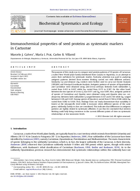 (PDF) Immunochemical properties of seed proteins as systematic markers ...