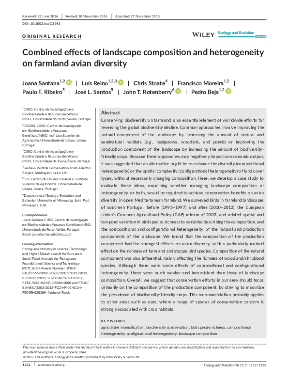 (PDF) Combined effects of landscape composition and heterogeneity on ...