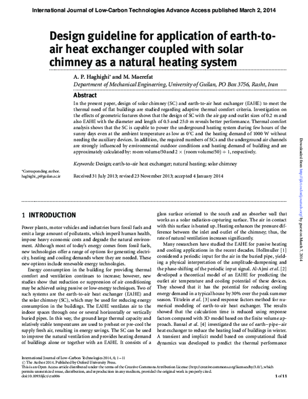 (PDF) Design guideline for application of earth-to-air heat exchanger ...