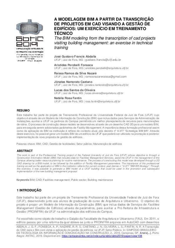 (PDF) modelagem BIM a partir da transcrição de projetos em CAD visando ...