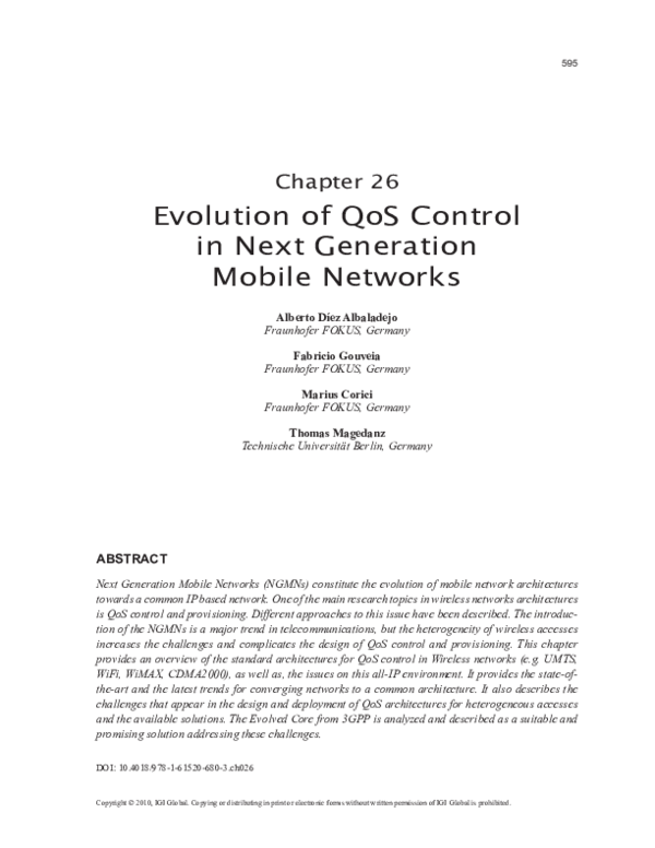 (PDF) Evolution of QoS Control in Next Generation Mobile Networks