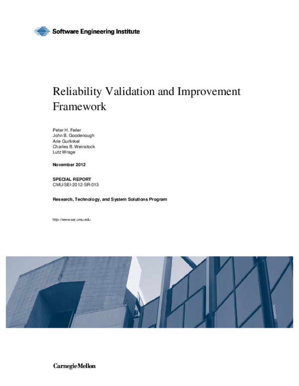 (PDF) Reliability Validation and Improvement Framework