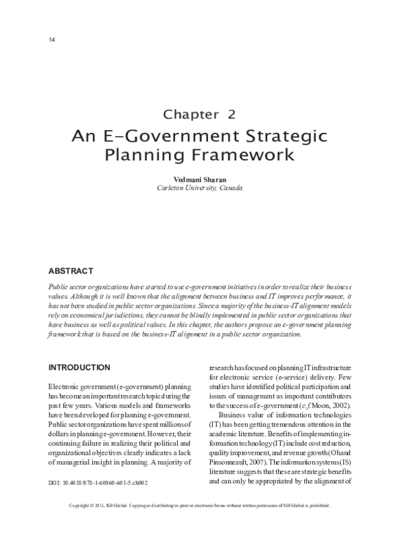 (PDF) An E-Government Strategic Planning Framework