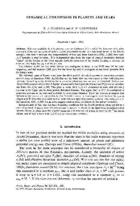 Dynamical conditions in planets and stars