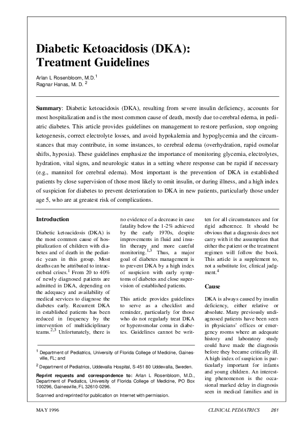 (PDF) Diabetic Ketoacidosis (DKA): Treatment Guidelines