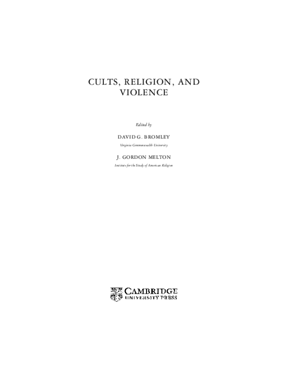(PDF) Cults, religion, and violence