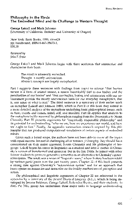 (PDF) Embodied Mind Redefining Thought and Metaphor