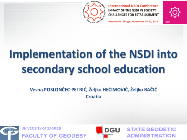 (PDF) Implementation of the NSDI into secondary school education