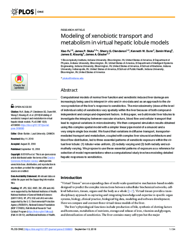 (PDF) Modeling of xenobiotic transport and metabolism in virtual ...