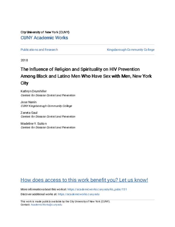 (PDF) The Influence of Religion and Spirituality on HIV Prevention ...
