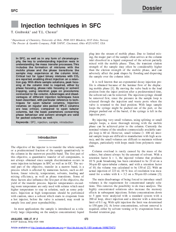 (PDF) Injection Techniques in SFC