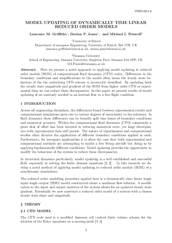 (PDF) Model Updating of Dynamically Time Linear Reduced Order Models